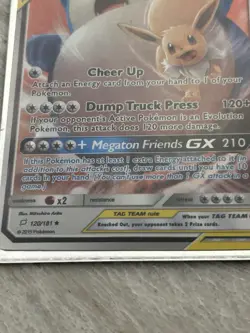 PokÃ©mon TCG Eevee & Snorlax GX SM169 Full Art Holo Card Lightly Played - Image 7