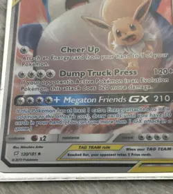PokÃ©mon TCG Eevee & Snorlax GX SM169 Full Art Holo Card Lightly Played - Image 8