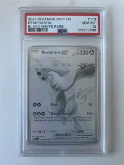 PokÃ©mon TCG Reshiram EX White Flare English Holo Card 173/086 Ultra Rare PSA 10 - Image 1