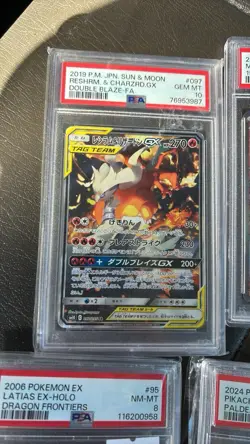 PSA 10 Pokemon Japanese 2019 Reshiram & Charizard GX FA Double Blaze 097/095 - Image 1