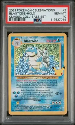 PSA 10 Gem Mint Blastoise - 2/102 - 2021 Pokemon Celebrations Classic Coll. - Image 1
