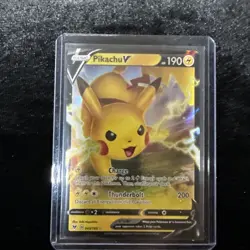 PokÃ©mon Card Pikachu V Thunderbolt 200 HP 190 Basic - Image 1