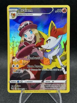 Pokemon Silver Tempest Trainer Gallery Braixen TG01/TG30 Ultra Rare - Image 1