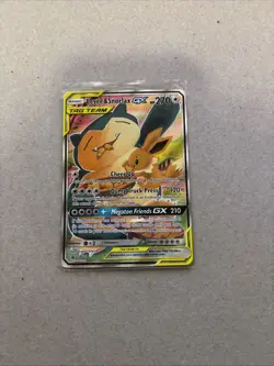 Pokemon Eevee and Snorlax SM169 Tag Team GX Near Mint Condition - Image 1