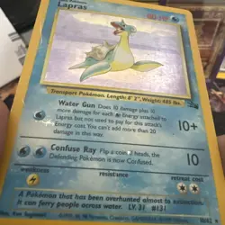 Pokemon Lapras 10/62 WotC Fossil Holo Rare HP - Image 2