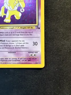 MP Hypno 8/62 Pokemon Fossil Holo Rare Moderately Played - Image 5