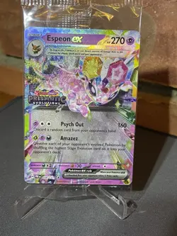 PokÃ©mon TCG Espeon EX Prismatic Evolutions Promo Card 034/131 Stamped Sealed - Image 1