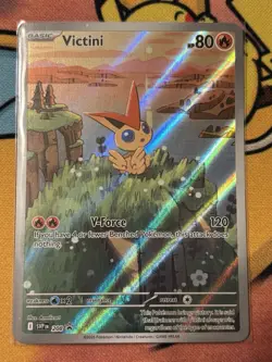 Victini SVP 208 Black White Scarlet & Violet Black Star Promo Pokemon Card LP - Image 1