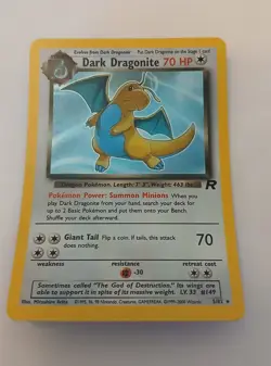 PokÃ©mon Dark Dragonite Holo Rare TCG Card 5/82 LP-NM+ Vintage Team Rocket *Clean - Image 1