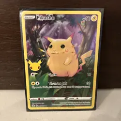 Pikachu 5/25, NM Full Art Holo, Pokemon Celebrations 25th Anniversary TCG Card - Image 1