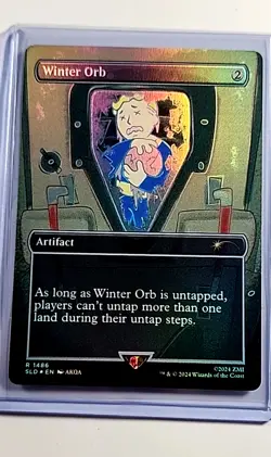 2024 MTG Magic the Gathering SLD Secret Lair Fallout Borderless Foil Winter Orb - Image 1