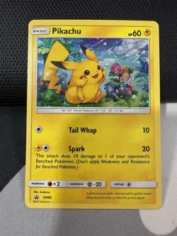 PokÃ©mon Pikachu TCG SM86 Cosmo Holo Black Star Promo Card - Image 1