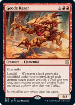 Light Play, English MTG Regular Geode Rager Commander: Zendikar Rising Magic the - Image 1