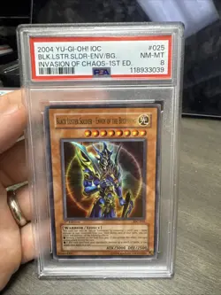 YuGiOh Black Luster Soldier - Envoy Of Beginning IOC-025 1st Edition PSA 8 - Image 1