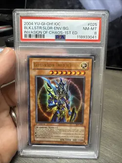 YuGiOh Black Luster Soldier - Envoy Of Beginning IOC-025 1st Edition PSA 8 - Image 1