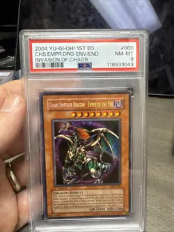 YuGiOh Chaos Emperor Dragon - Envoy Of The End IOC-000 1st Edition PSA 8 NewCert - Image 1