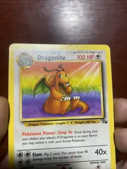 Dragonite Fossil 19/62 Pokemon TCG WOTC 1999 Vintage Regular Unlimited Rare C472 - Image 2