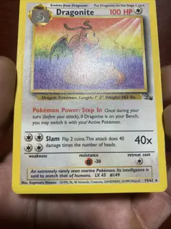 Dragonite Fossil 19/62 Pokemon TCG WOTC 1999 Vintage Regular Unlimited Rare C472 - Image 3
