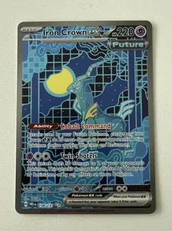POKEMON S&V PRISMATIC EVOLUTIONS 158/131 IRON CROWN EX SPECIAL ILLUSTRATION RARE - Image 1