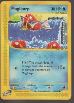 Pokemon Magikarp Card 118/165 Expedition Base Set, Regular Common, Vintage - Image 1
