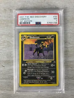 2001 Neo Discovery 1st Edition Umbreon (PSA 7 NM) 32/75 PokÃ©mon Card - Image 1