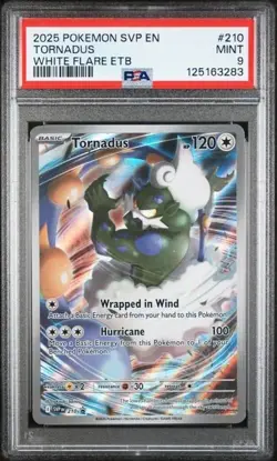 2025 POKEMON SVP EN-SV BLACK STAR PROMO 210 TORNADUS WHITE FLARE ETB PSA 9 - Image 1