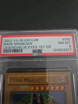 2002 Yugioh Legend of Blue Eyes - Dark Magician 1st Edition LOB-005 - PSA 8 - Image 2