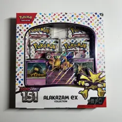 Pokemon TCG Scarlet and Violet 151 Alakazam ex Collection Box 4 Packs Sealed - Image 1