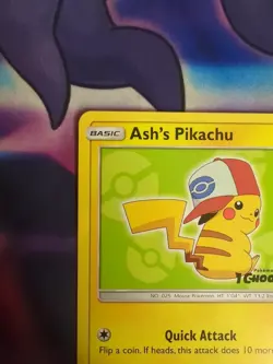 Pokemon TCG Ash's Pikachu SM112 Regular Black Star Promo Card - Image 3