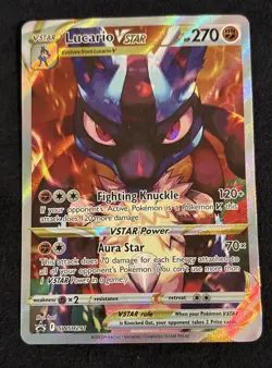 PokÃ©mon TCG Lucario VSTAR SWSH291 Full Art Holo Black Star Promo Card (NM) - Image 1