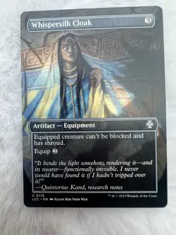 MTG Whispersilk Cloak - Foil - Borderless, NM-Mint, English Commander: The Lost  - Image 1