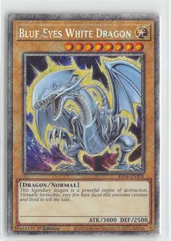 YuGiOh TCG Quarter Century Stampede Platinum Secret Rare Blue-Eyes White Dragon - Image 1
