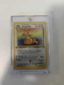 PokÃ©mon TCG Dragonite Holo Rare Card 4/62 Fossil First Edition - Image 1