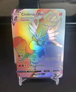 POKEMON TCG Cinderace VMAX Rebel CLASH 194/192 HOLO SECRET RARE SWSH02 - Image 1