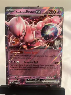 Pokemon TCG Team Rocket's Mewtwo ex 081/182 Destined Rivals Holo NM - Image 1