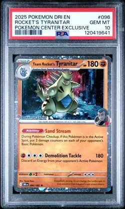 PSA 10 Team Rockets Tyranitar Destined Rivals Pokemon Center Promo Card 096/182 - Image 1