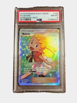 Bonnie Full Art Ultra Rare #128 - PSA NM-MT 8 - 2018 Forbidden Light - Pokemon - Image 1