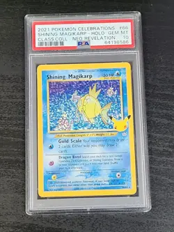 Pokemon Shining Magikarp 66/64 Celebrations: Classic Collection Graded PSA 10 - Image 1