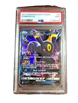 Umbreon GX Ultra Rare #80 - PSA MINT 9 - 2017 Sun & Moon Base Set - Pokemon TCG - Image 1