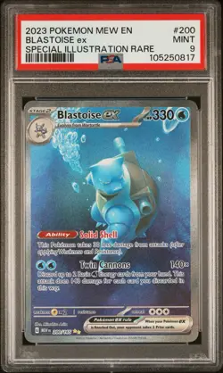 2023 POKEMON MEW EN-151 SPECIAL ILLUSTRATION RARE #200 BLASTOISE EX PSA 9 SIR - Image 1