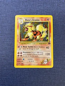 2000 Pokemon Gym Challenge Blaineâ€™s Arcanine Holo Rare 1/132 with Swirl - Image 1