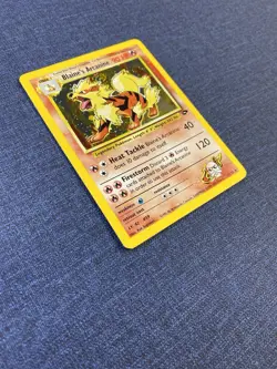 2000 Pokemon Gym Challenge Blaineâ€™s Arcanine Holo Rare 1/132 with Swirl - Image 2