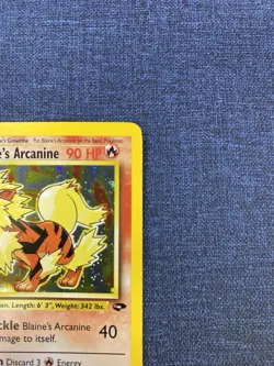 2000 Pokemon Gym Challenge Blaineâ€™s Arcanine Holo Rare 1/132 with Swirl - Image 5
