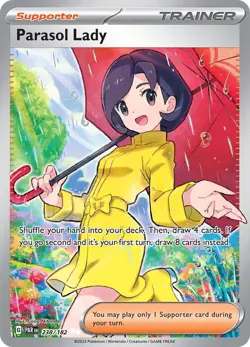 PokÃ©mon TCG Parasol Lady Paradox Rift 238/182 Ultra Rare Card - Image 1