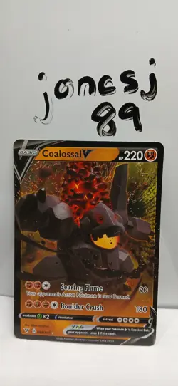 Pokemon 2020 Sword & Shield Vivid Voltage Coalossal v Ultra Rare Holo Card #98 - Image 1