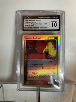 Torkoal Pokemon 2004 EX Team Magma v's Aqua 12/95 reverse holo CGC Gem Mint 10 - Image 1