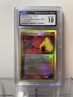 Torkoal Pokemon 2004 EX Team Magma v's Aqua 12/95 reverse holo CGC Gem Mint 10 - Image 2
