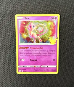 Pokemon TCG Mew 011/025 Holo 25th Anniversary Celebrations NM - Image 1
