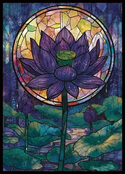 MTG Card Sleeves 100CT (Stained Glass Lotus), Matte Art Stained Lotus  - Image 1