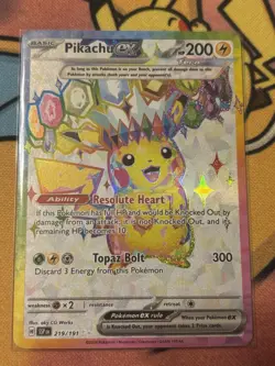 Pikachu ex 219/191 Full Art Ultra Rare Surging Sparks Pokemon Card Mint - Image 1
